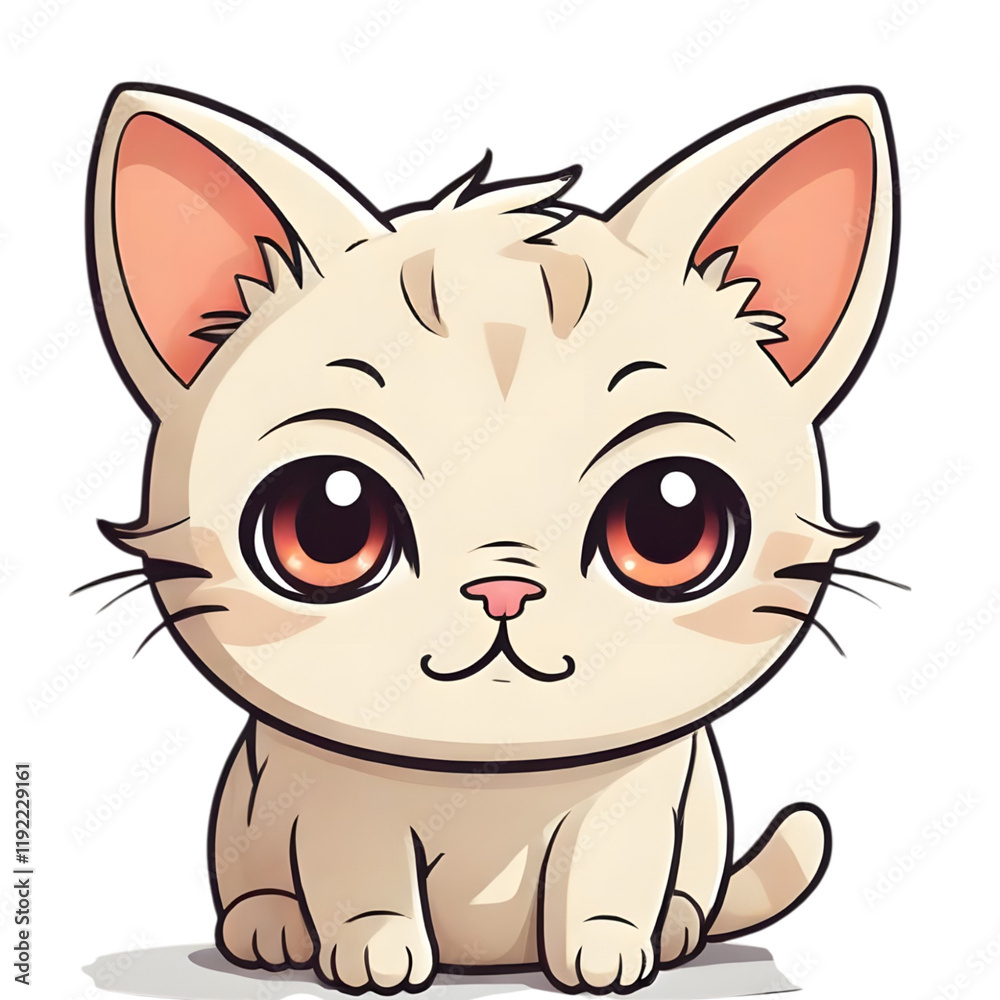 Fototapeta premium The kitten has a light brown body doll