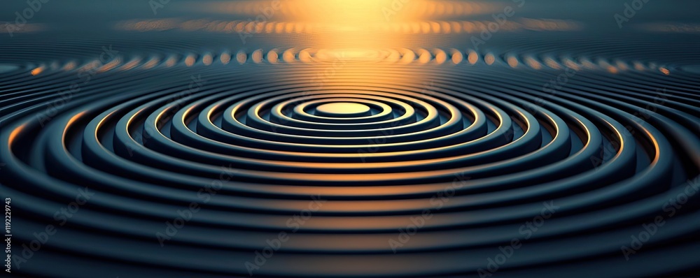 Symmetry gradient idea. Calm water ripples reflecting warm sunlight, creating a serene and tranquil atmosphere. Symmetry gradient idea. Calm water ripples reflecting warm sunlight, creating a serene and tranquil atmosphere.