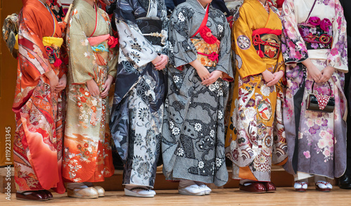 成人式で成人振袖の成人が美しい姿