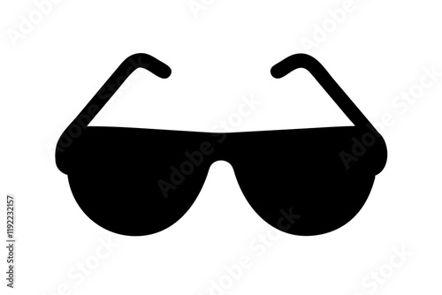 Trendy Sunglasses Silhouette Icon on Clean White Background