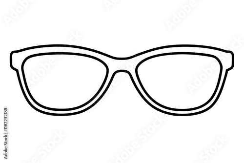 Trendy Sunglasses Silhouette Icon on Clean White Background