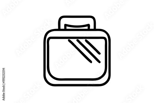 Vanity Bag Silhouette Icon on Clean White Background