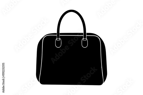 Vanity Bag Silhouette Icon on Clean White Background