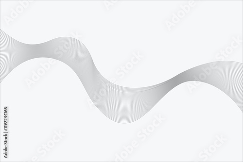 Abstract vector modern background with grey wavy lines 
