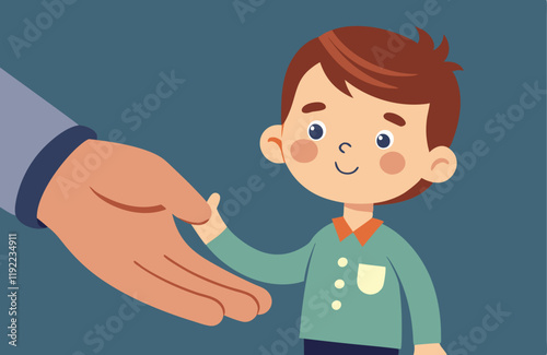 Love and family bonding through a warm handshake illustration
