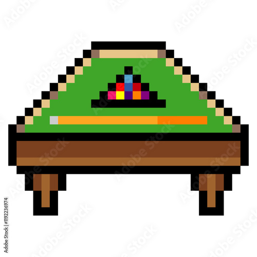 Empty pool table in pixel art style
