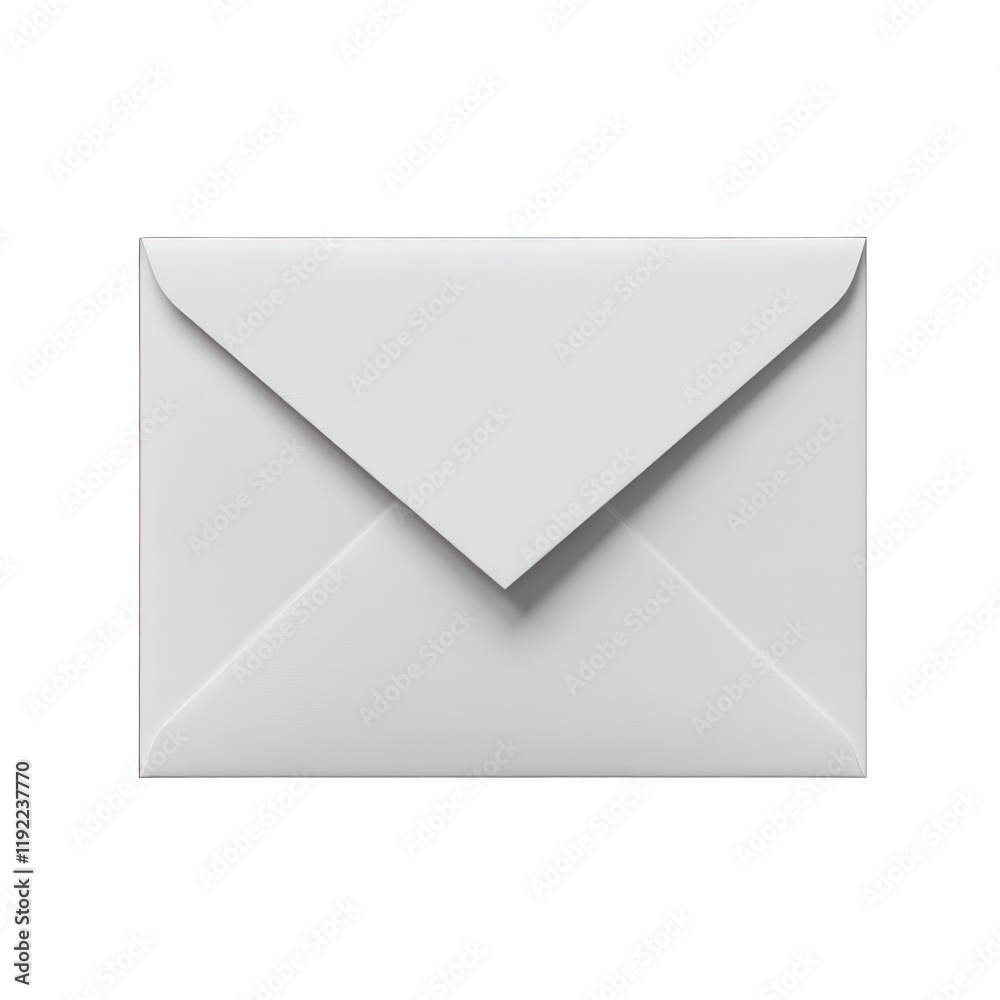 Textured white envelope closed isolated on transparent background Textured white envelope closed isolated on transparent background