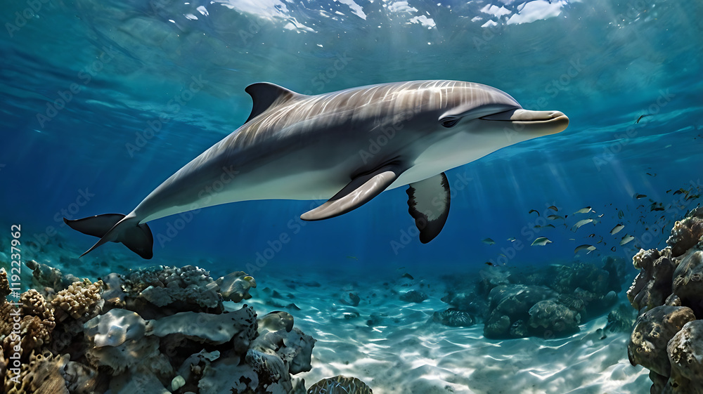 Fototapeta premium The whalw under of the water