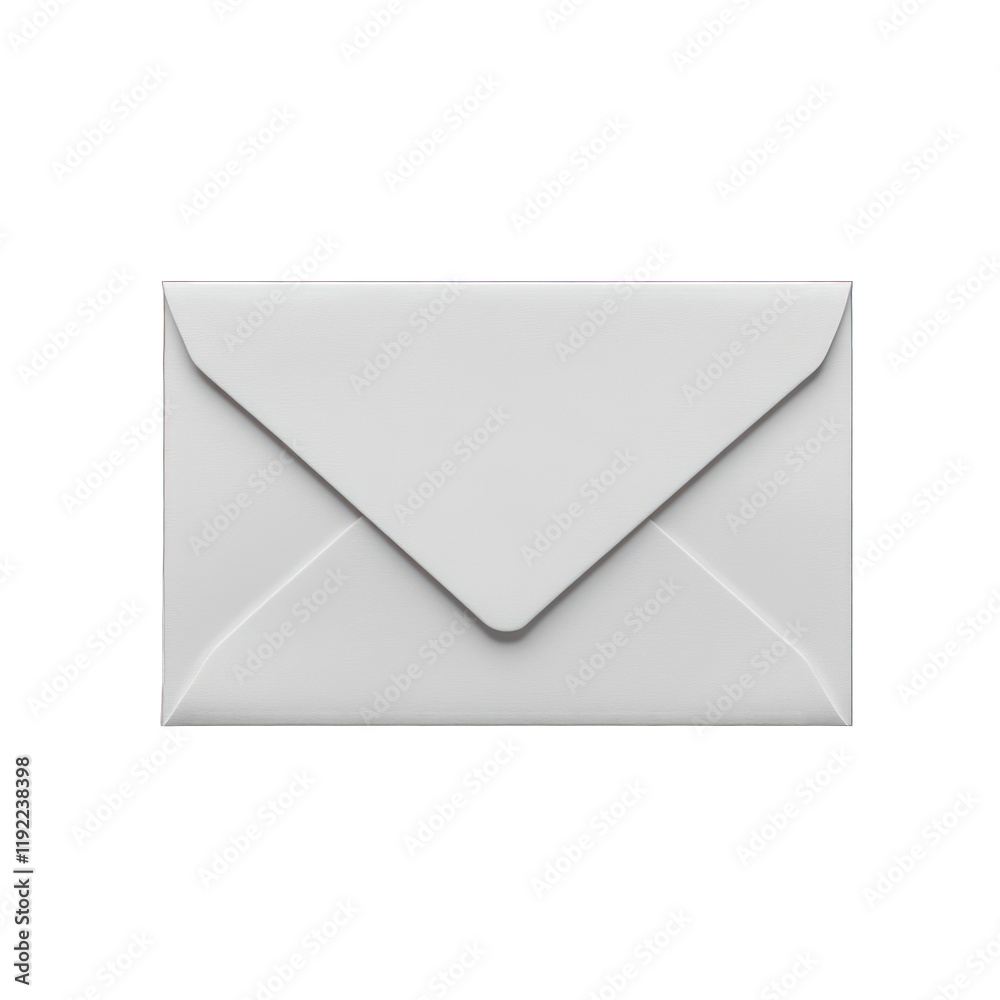 Textured white envelope closed isolated on transparent background Textured white envelope closed isolated on transparent background