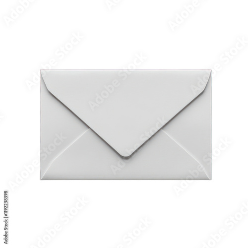 Textured white envelope closed isolated on transparent background