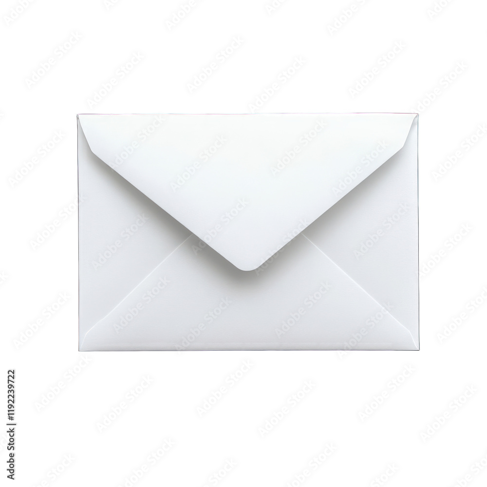 Textured white envelope closed isolated on transparent background Textured white envelope closed isolated on transparent background