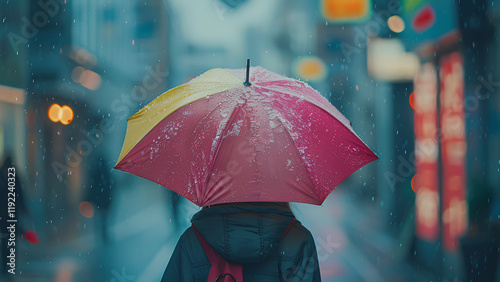 Wallpaper Mural Rainy Day in the City: A Vibrant Umbrella Scene Capturing the Mood Torontodigital.ca