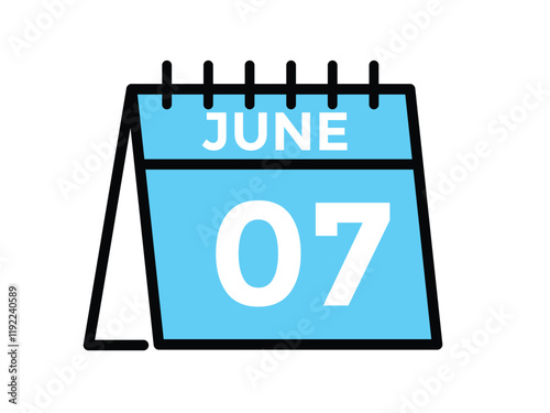 June 7 - Daily Calendar Icon with day of month