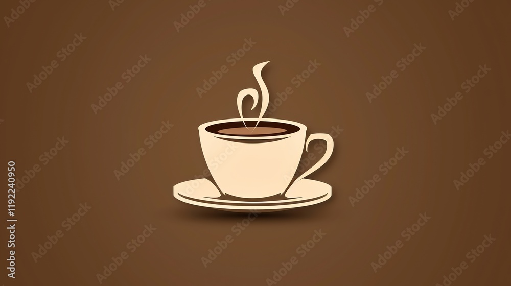 A simple illustration of a cup of coffee on a brown background. A simple illustration of a cup of coffee on a brown background.