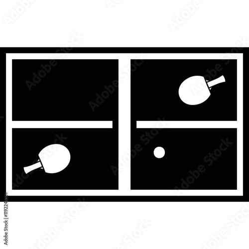 Simple vector icon ping pong