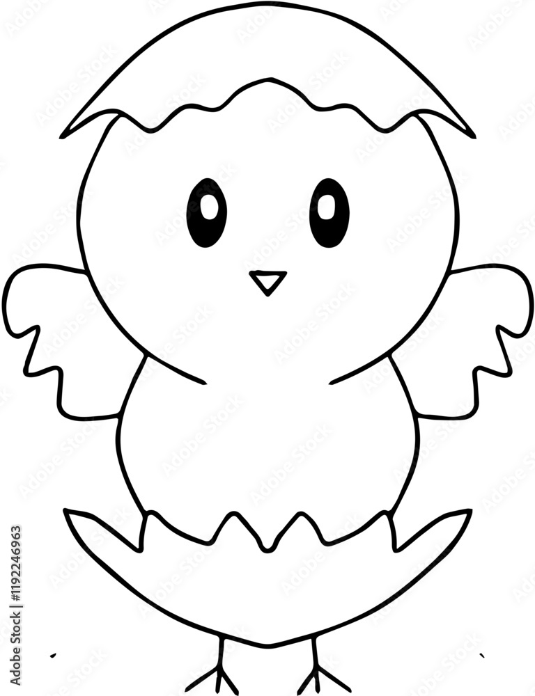 Chick illustration , baby chick illustration , sketch or drawing of a baby chick Chick illustration , baby chick illustration , sketch or drawing of a baby chick
