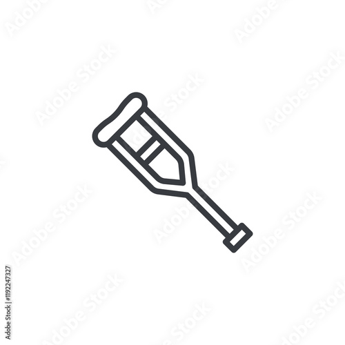 Crutches line icon