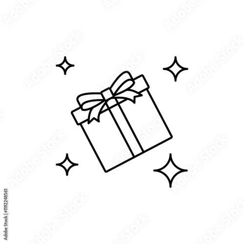 The Outline Gift icon with a ribbon represents the unboxing of the gift.