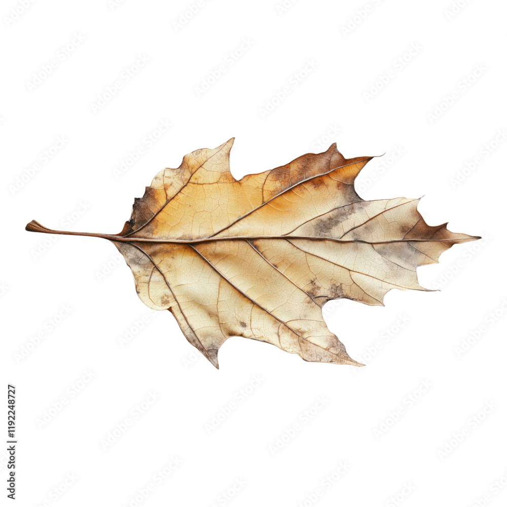 Fototapeta premium A leaf is shown on a white background