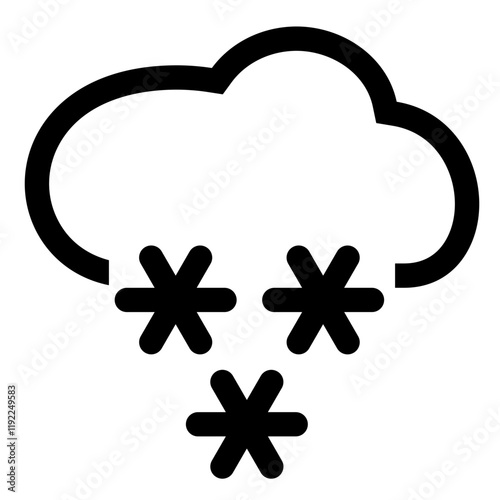 Snowy Cloud Icon - Representing Winter Weather