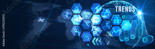 Business, Technology, Internet and network concept. Recent and latest trend. 3d illustration