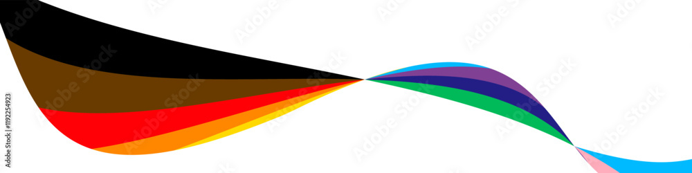 Obraz premium Pride background with LGBTQ pride flag colours. Wawe rainbow stripes on white background. Vector EPS 10