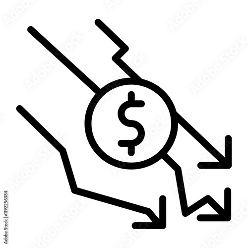 Inflation Rate Vector Line Icon Design