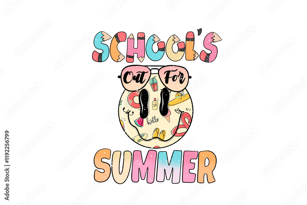 Schools out for summer, Teacher Summer Sublimation T Shirt Design Schools out for summer, Teacher Summer Sublimation T Shirt Design