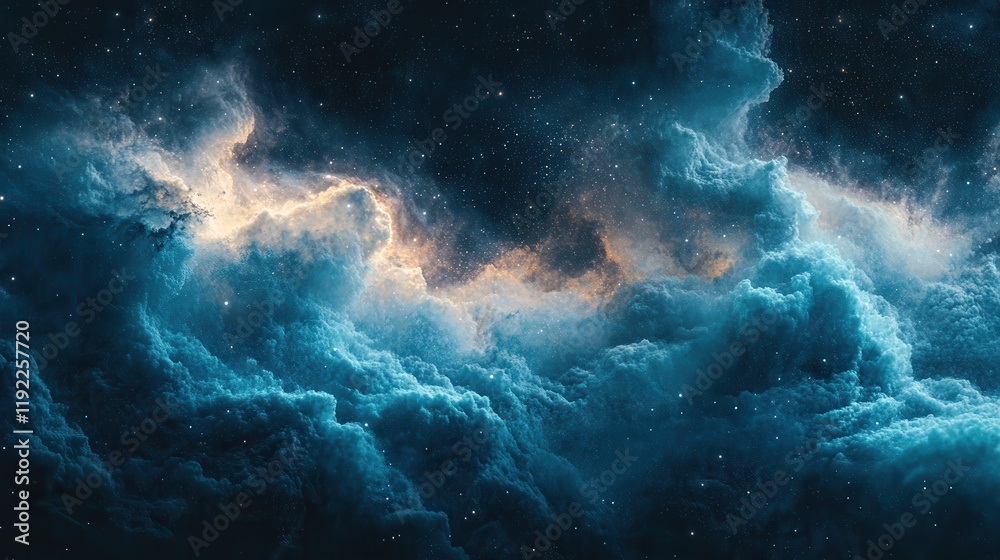 Fototapeta premium Abstract Cosmic Spiral Galaxy Illustration in Deep Space Background