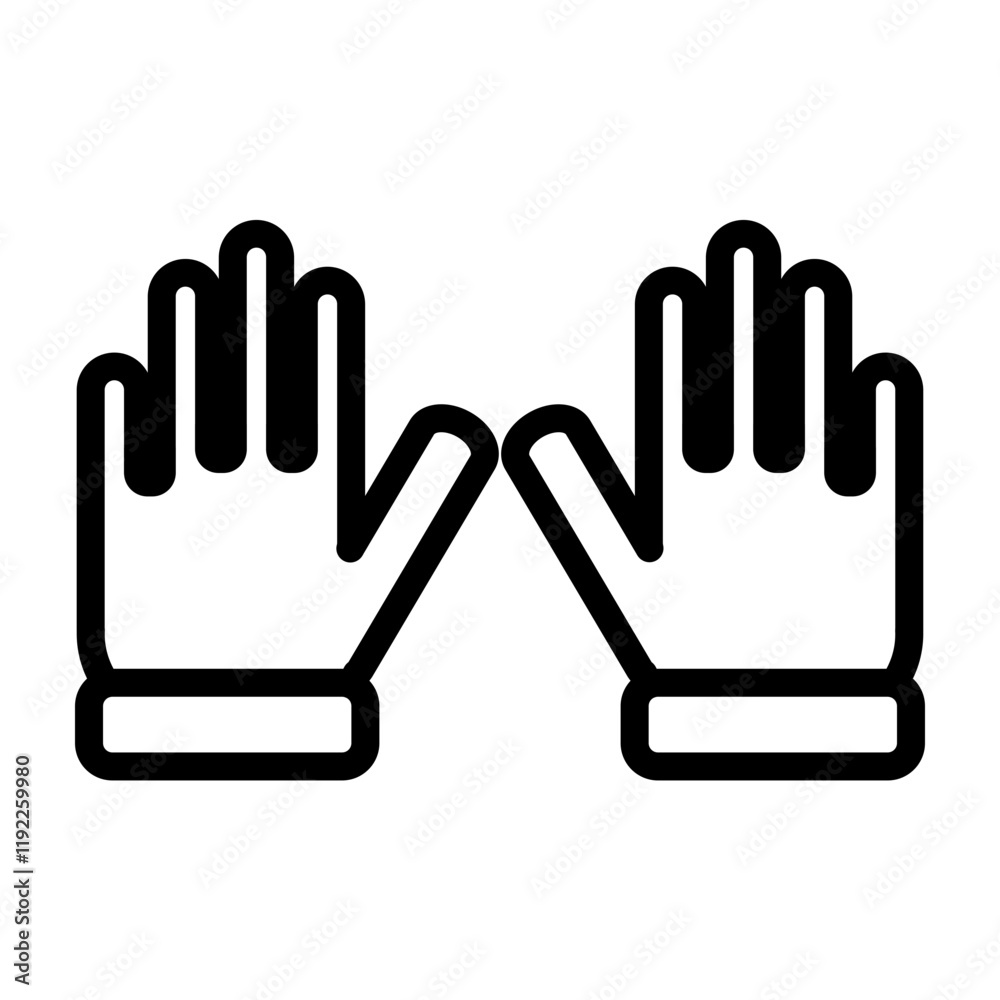 Obraz premium Leather Gloves Vector Line Icon Design