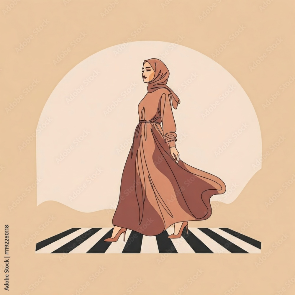 Fototapeta premium Trendy Design of Hijabi Woman for Digital Content