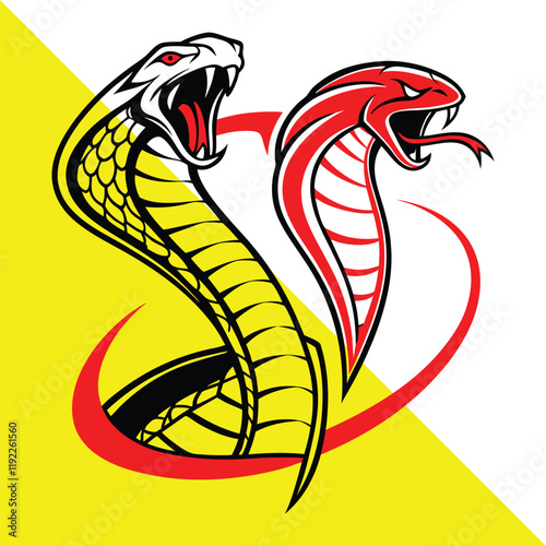 Dynamic Dual Cobra Illustration Logo
