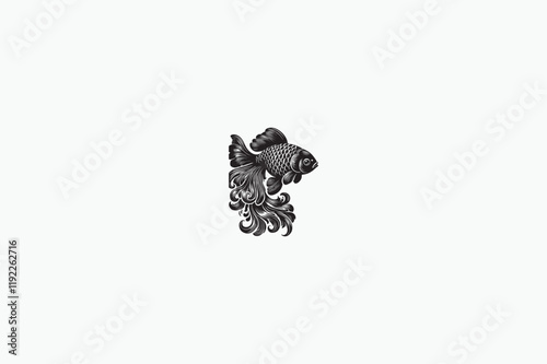 A Goldfish vector silhouette image made by adobe illustrator..eps