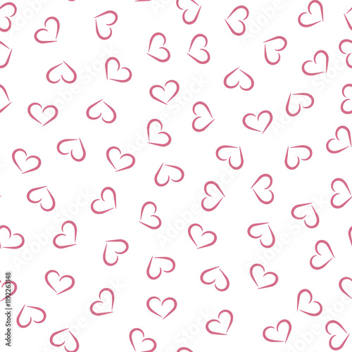 Pattern with hearts, careless abstract texture, children's ornament