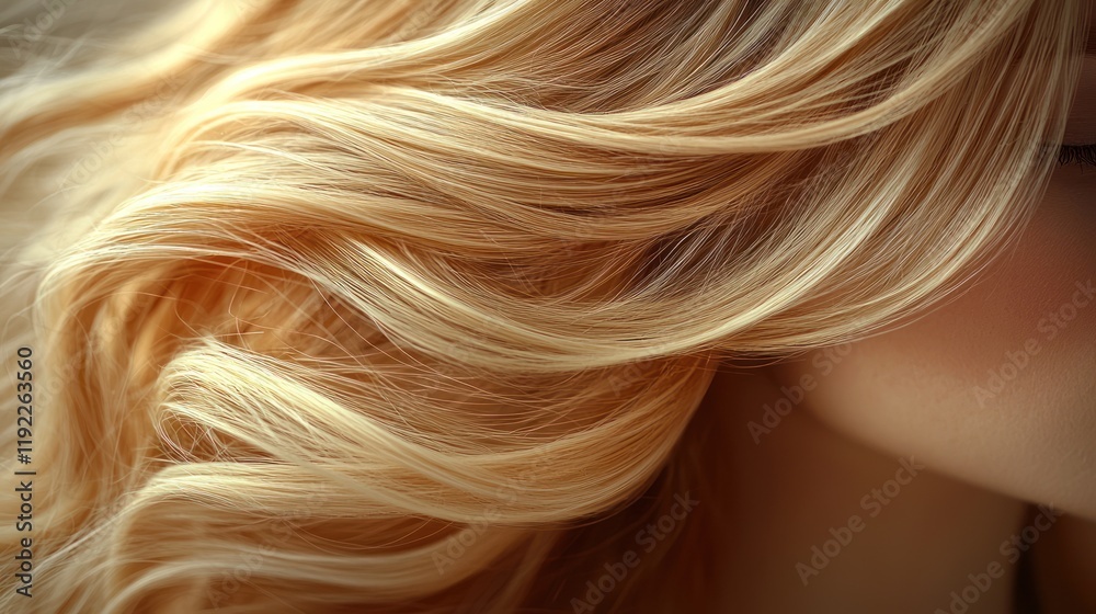 Naklejka premium Close-up of flowing blonde hair.