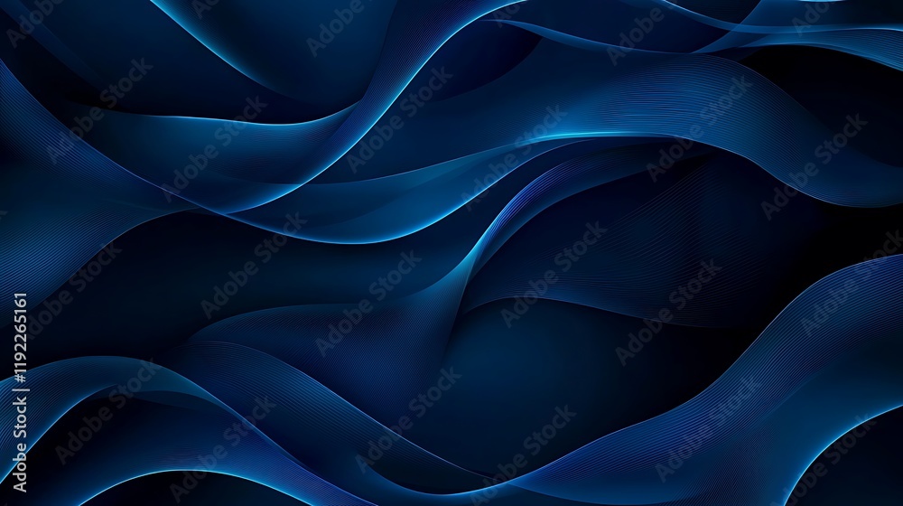Fototapeta premium Abstract blue waves flowing gracefully, creating a sense of motion and depth in a serene background