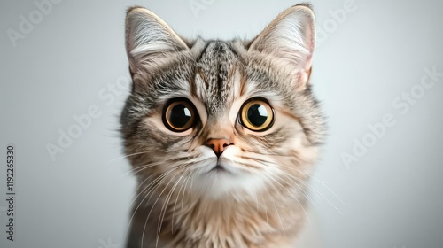 Persian cat concept. A close-up portrait of a curious cat with large, expressive eyes.