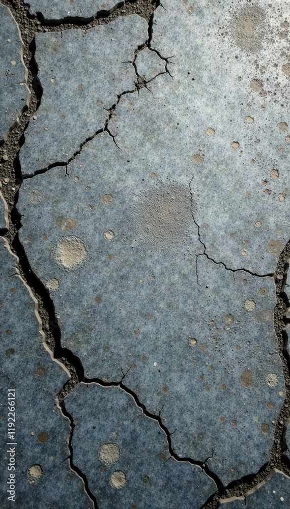 Obraz premium Deep crevices, uneven gray; mottled, distressed concrete , concrete background, architecture, industrial