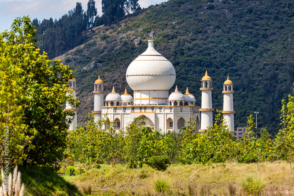 Fototapeta premium Replica of Taj Mahal, Jaime Duque Park, family-oriented amusement park located in the Tocancipa municipality of the Metropolitan Area of Bogota, Colombia.