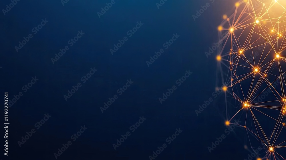 Fototapeta premium Plexus abstract background concept. Abstract digital network with glowing connections and blue background.