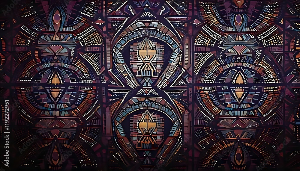AI-generated geometric patterns on a dark background.Generative AI AI-generated geometric patterns on a dark background.Generative AI