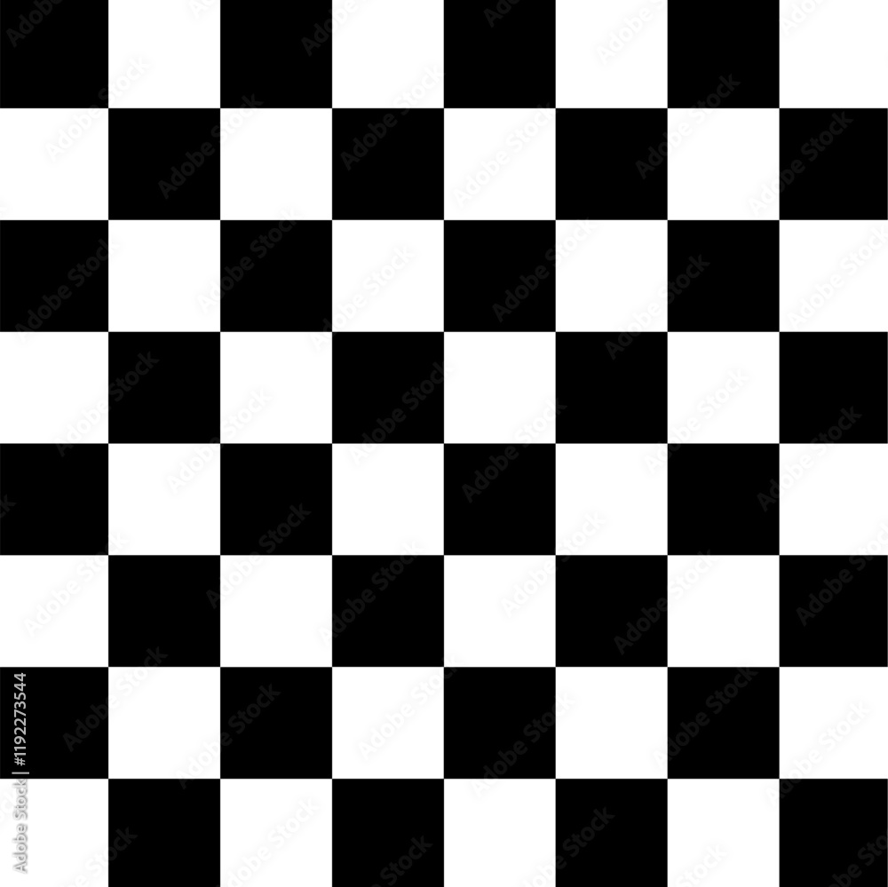 Seamless black and white square grid pattern for background. Chess checkerboard with same height and width. Seamless black and white square grid pattern for background. Chess checkerboard with same height and width.