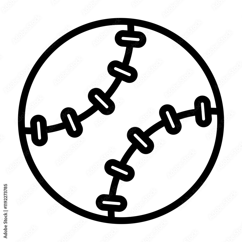 Baseball Vector Line Icon Design