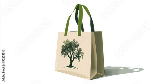 Eco friendly tote bag with customizable branding area and tree design photo