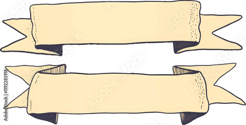 set of paper banners