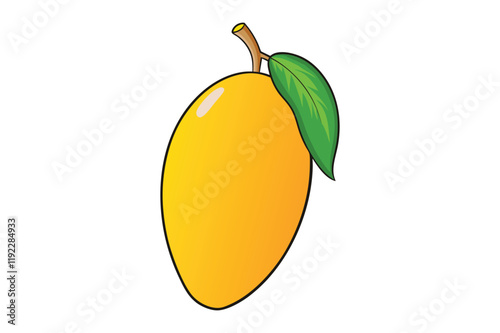 3d mango vector illustration on a white background