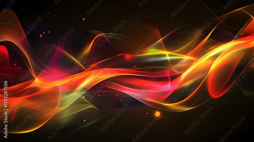 Obraz premium Dynamic color waves abstract art digital graphic design creative studio vibrant color scheme visual concept