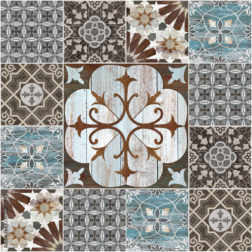 illustration Marble seamless Wall and Floor Tiles with a modern abstract decorative mosaic pattern.