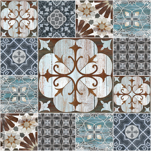 illustration Marble seamless Wall and Floor Tiles with a modern abstract decorative mosaic pattern.