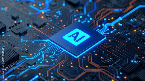 artificial intelligence computer chipset circuit concept